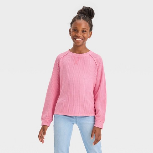 Girls' Cozy Waffle Pullover - Cat & Jack™ Dusty Pink Xxl : Target