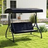 Tangkula Converting Patio Swing Chair Porch Swing Bed w/Adjustable Canopy & Thickened Cushion - 2 of 4