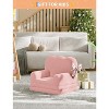 Kids Couch, 2-in-1 Convertible Toddler Sofa Chair, Fold Out Lounger Bed, Soft Teddy Fleece for Playroom, Nursery, Birthday Gift - 2 of 4