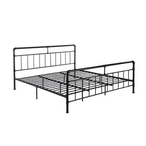 GDFStudio Carmine King Size Industrial Iron Platform Bed Frame - 1 of 4