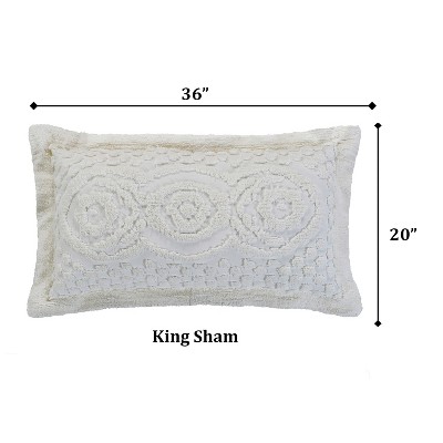Ivory Tufted Chenille Cotton King Sham