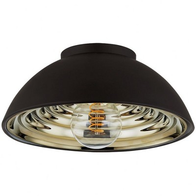 Troy Lighting Eclipse 1 - Light Flush Mount in  Soft Black Brass Plated Shade