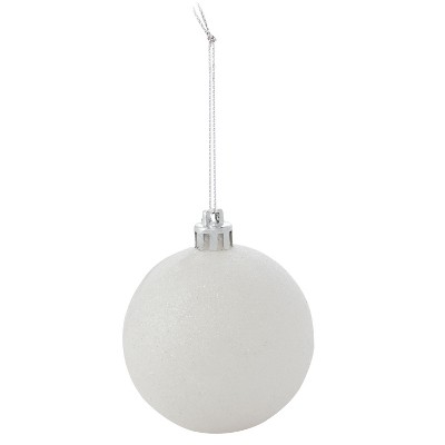 White and Silver Shatterproof Plastic Christmas Ornament Set