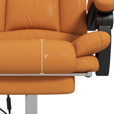 Light Brown High Back Leather Swivel Massage Office Chair
