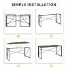 FurnitureR Foldable Industrial Desk with Rustic Wood Grain Top,Sturdy Metal Frame, Space-Saving Design for Home Office, Study, Dorm, Apartments - 4 of 4