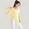 Anna-Kaci Active Women's Long Sleeve Pullover Top with Cutout Scoop Neck and Side Slit Hem - 2 of 4