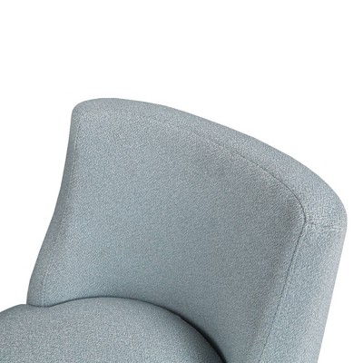 Elegant Blue 25" Upholstered Counter Stool with Solid Wood Legs