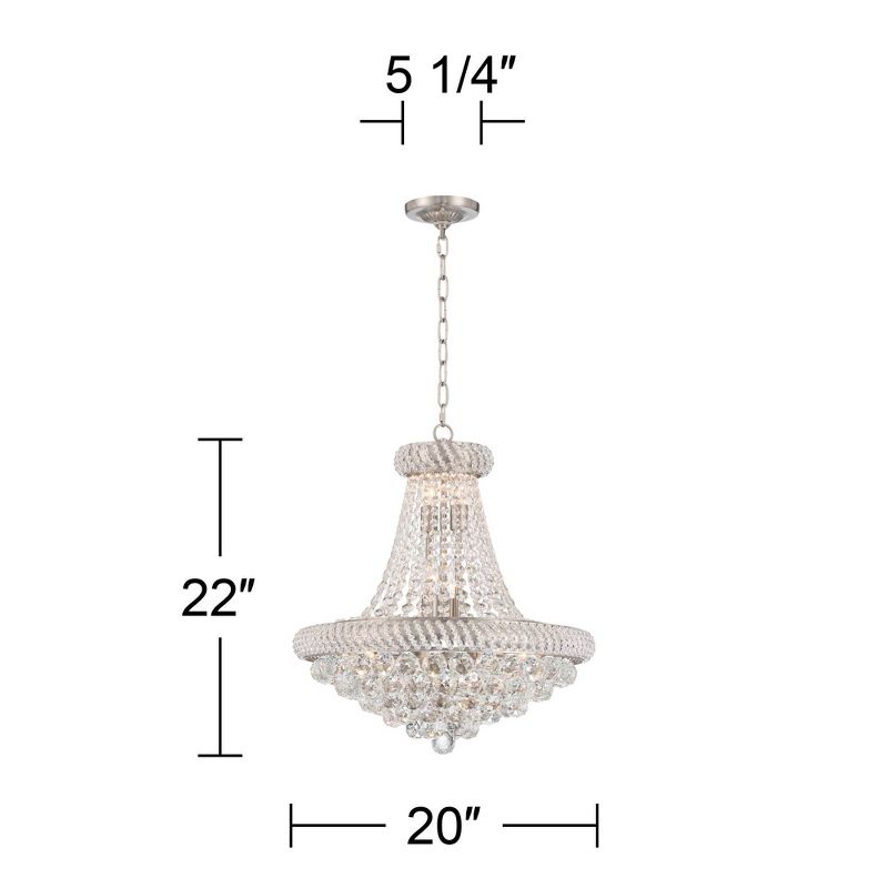 Vienna Full Spectrum Diana Brushed Nickel Chandelier 20" Wide Modern Crystal Beads 12-Light Fixture for Dining Room Foyer Kitchen Island Entryway Home, 4 of 10
