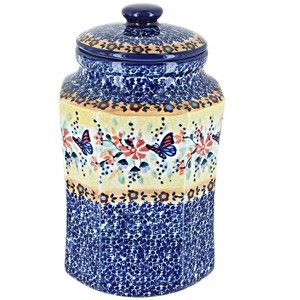 Blue Rose Polish Pottery P174 Manufaktura Small Canister with Seal - 1 of 1