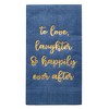 Sparkle and Bash 100 Pack Navy Blue Napkins for Wedding Reception Party with Gold Foil, To Love, Laughter and Happily Ever After, 3-Ply, 4 x 8 In - 4 of 4