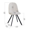 FurnitureR Swivel Dining Chairs Set of 4, Liner Upholstery Fabric Chair Armelss Mid Back with Metal Legs for Dining Room, Kitchen, Restaurant, Beige - 2 of 4