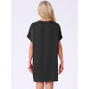 INSPIRE CHIC Women's Nightgown V neck Soft Short Sleeve Loungwear Thigh Length Sleepdress - 4 of 4