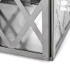 Christopher Knight Home 18"x9.5" Stainless Steel Ashuelot Lantern: Modern Tempered Glass, Patio Decor - 3 of 4