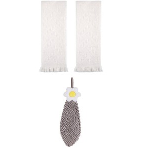 REGALWOVEN 3 Pcs Soft Absorbent Decorative Hand Towel for Bathroom, Kitchen, Hotel - 1 of 4