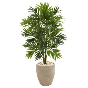 Nearly Natural 4’ Areca Artificial Palm Tree in Sand Colored Planter - 1 of 1