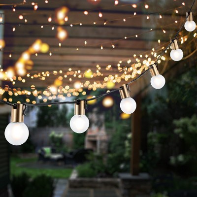 Farrynn 10-Light Brass and Black LED Outdoor String Lights