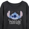 Women's - Disney - Lilo & Stitch Lightweight French Terry Wide Neck Long Sleeve Shirt - 2 of 4