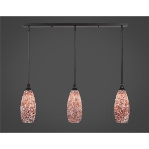 Toltec Lighting Any 3 - Light Chandelier in  Dark Granite with 5.5" Red Fusion Shade - 1 of 1