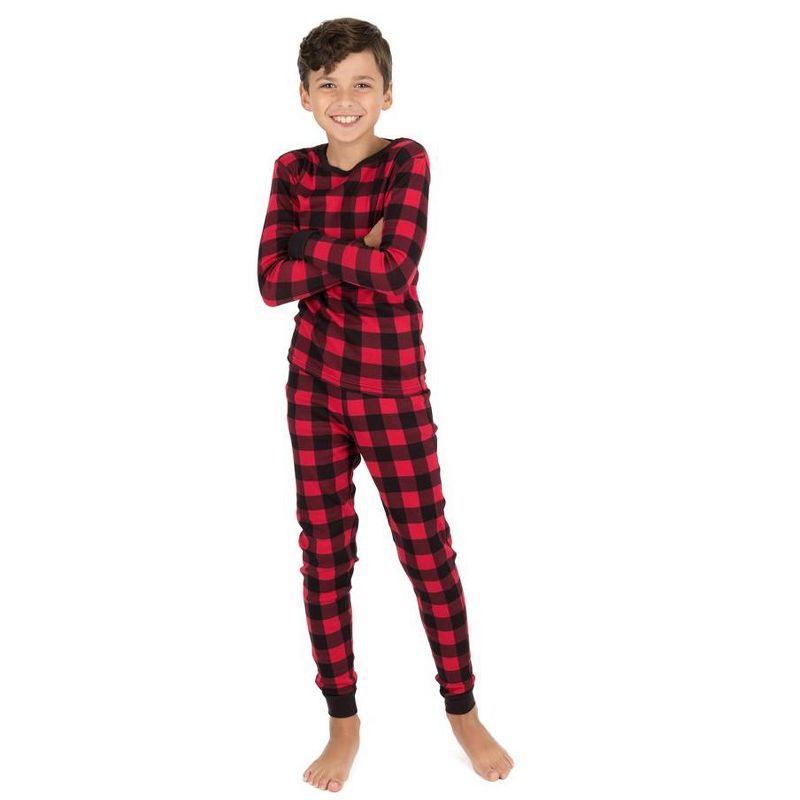 Leveret Kids Two Piece Cotton Plaid Christmas Pajamas, 4 of 5