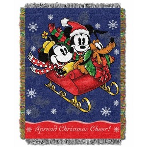 Disney's Mickey Mouse, "Sleigh Ride" Woven Tapestry Throw Blanket, 48" x 60", Multi Color - 1 of 4