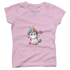 Girl's Design By Humans Happy unicorn By Kefren T-Shirt - 1 of 3