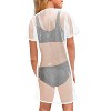 Girls Round Neck Mesh Fabric Short Sleeve Swim Dress Cover-Up Summer Casual Dress - 2 of 4