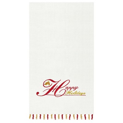 C&F Home Happy Holidays Beaded Decorative Guest Towel