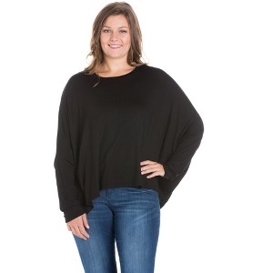 Plus Oversized Long Sleeve Dolman Top - 24seven Comfort Apparel™ - 1 of 3