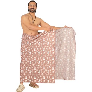 HAPPY BAY Men's Beachwear Wraps Pareo Linen Effect Halloween Costumes Scary Swimwear Cover Up Beach Wrap Summer Sarong for Men One Size Red, Skull - 1 of 4