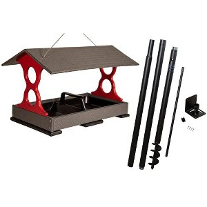 JCS Wildlife Large Fly Thru Bird Feeder- Mounting Pole Bundles Available - 1 of 4