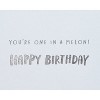 Birthday Card You're 'One in a Melon': Carlton Cards, Funny Watermelon Design, Vertical Fold, Multicolored, 6.75" x 4.625" - 3 of 4