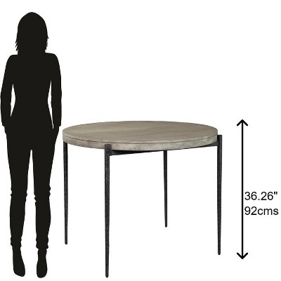 Transitional Bedford Gray 45" Round Wood Counter Height Pub Table