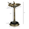 VisioGear Bird Baths, 32“ Bird Bath Outdoor Decor with Base, Outdoor Bird Baths with Large Space, Bronze, 19.5"*14.5"*32" - 3 of 4