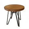 KWPZQEB Round Dining Table, 46.85" Farmhouse Wood Kitchen Table, Traditional Round Dining Room Table with Metal Legs, Seats up to 4, Brown - 3 of 4