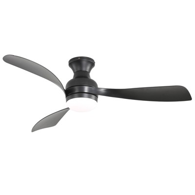 Sofucor 52-Inch Flush Mount Ceiling Fan With Light And Remote Reversible DC Motor For Bedroom Living Room Kitchen Indoor Outdoor