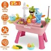 3 In 1 Kitchen Sink Toy with Electric Faucet Water Table, Fishing Game Role Play Sink Set Indoor Outdoor for Kids Aged 3+ Years Old - 2 of 4