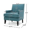 GDFStudio Richardson Contemporary Fabric Upholstered Club Chair with Nailhead Trim - 3 of 4