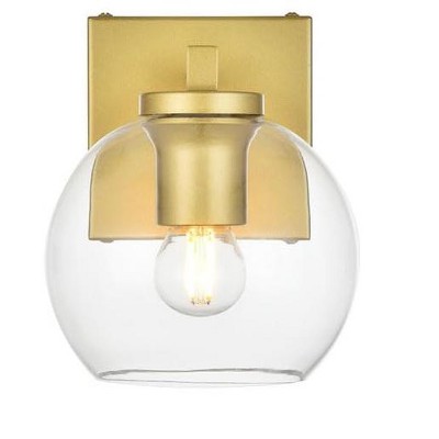 Elegant Lighting Juelz 1 light Brass and Clear Bath Sconce