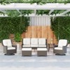 YARDSIGHT 6-Piece Outdoor Patio Furniture Cushioned Sofa, 2 Swivel Chairs, Ottomans & Side Table, All-Weather Wicker for Patio, Garden & Backyard - 2 of 4