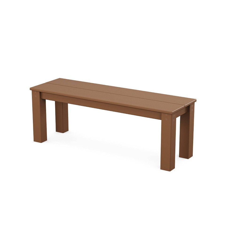 Photos - Garden Furniture POLYWOOD Studio Parsons Outdoor Patio Dining Bench Teak: Weather-Resistant