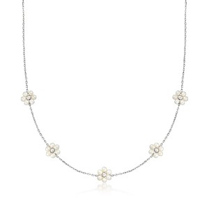Ross-Simons 3-3.5mm Cultured Pearl Flower Necklace in Sterling Silver Size 18 - 1 of 3
