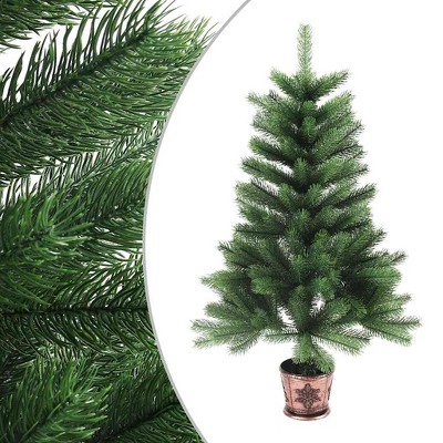 vidaXL Christmas Tree Artificial Xmas Tree with Needle-Shaped Branches Green - 35.4" Green