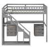 TiramisuBest Twin Loft Bed with Desk & Shelves, White, Space-Saving Wooden Loft Bed for Kids, Study & Play - 4 of 4