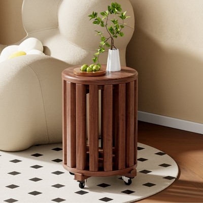 Hrinhom Set of 4 Stackable Stools,Round Side Table,No Assembly