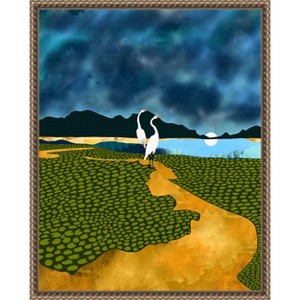 Amanti Art Great Egrets On Honeymoon Island by Uma Gokhale Framed Canvas Wall Art - 1 of 4