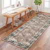 coucheta Multi-size Washable Vintage Area Rug for Living Room, Retro Floral Oriental Non Slip Low Pile Thin Foldable Carpet, for Bedroom, Dining Room - 4 of 4
