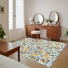 Acekool Washable Rug, Farmhouse Floral Design, Non-Slip, Low Pile, Soft & Foldable for Living Room, Bedroom - 4 of 4