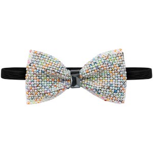INSPIRE CHIC Women's Fine Diamonds Shiny Adjustable Bow Tie - 1 of 4