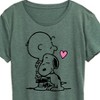 Women's - Peanuts - Snoopy and Charlie Brown Hug with Heart Short Sleeve Graphic T-Shirt - 2 of 4