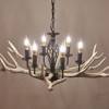 YIYIBYUS Farmhouse 6-Light Chandeliers with Resin Antlers, Wagon Wheel Vintage Style Chandelier - 3 of 4